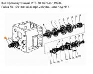 Гайка 50-1701181 вала промежуточного МТЗ ТАРА