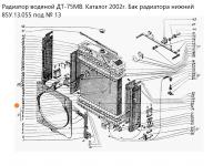 Бак радиатора 85У.13.055 нижний в сборе с патрубком (металл) А-41, ДТ-75ТС4, ДТ-75Т-Р Композит групп
