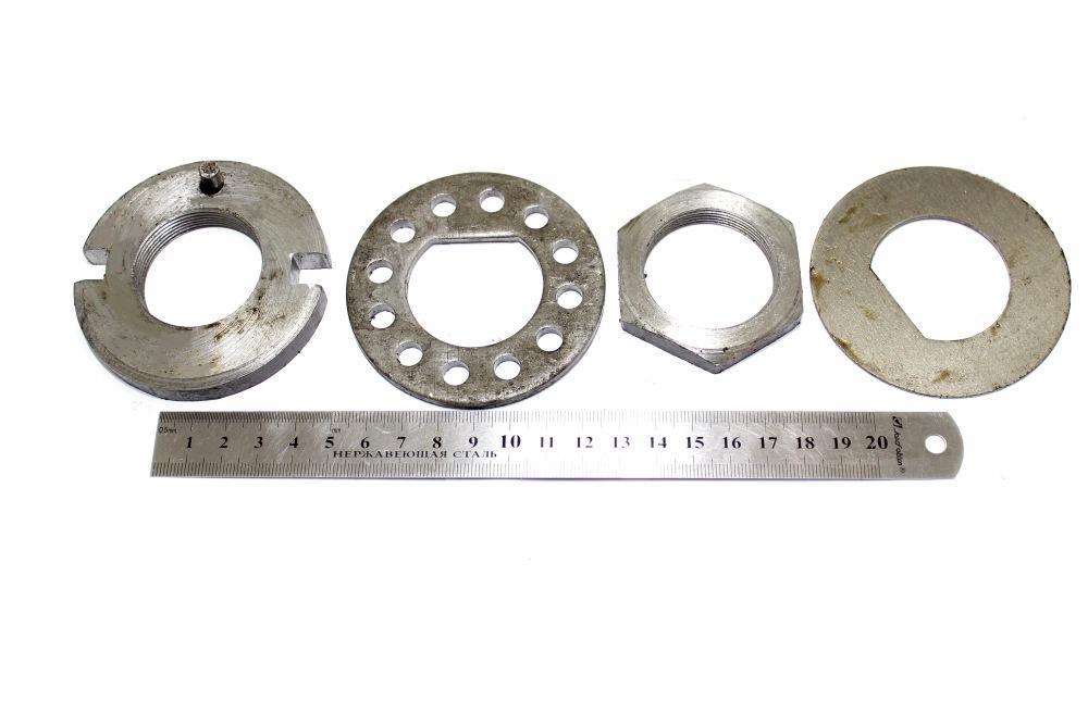 5 уаз. гайка ступицы прицепа 2 птс-4. гайка задней ступицы специальная 70-3104019-01 (с петлей). ступичная гайка м18х1. комплект (2гайки+2шайбы) ступицы 2птс-4.