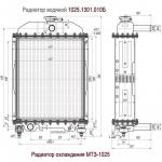 Радиатор 1025-1301010Б (168.1301010 или 1025.13.01.010Б) МТЗ-1025, 1220 и модиф. латунь. Россия