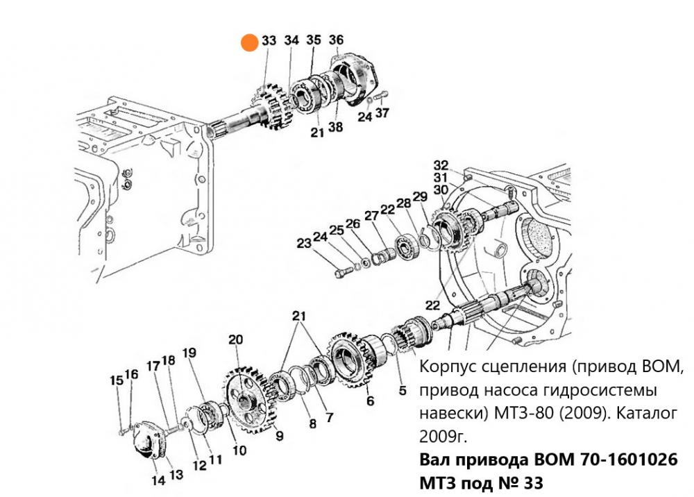 ВАЛ ПРИВОДА ВОМ 70-1601026 МТЗ ТАРА во Владимире
