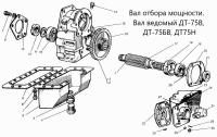 Вал 78.41.050 ВОМ ДТ-75 в сборе