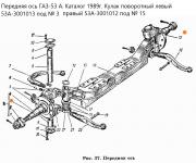 Кулак поворотный 53А-3001013 левый ГАЗ-53, 3307